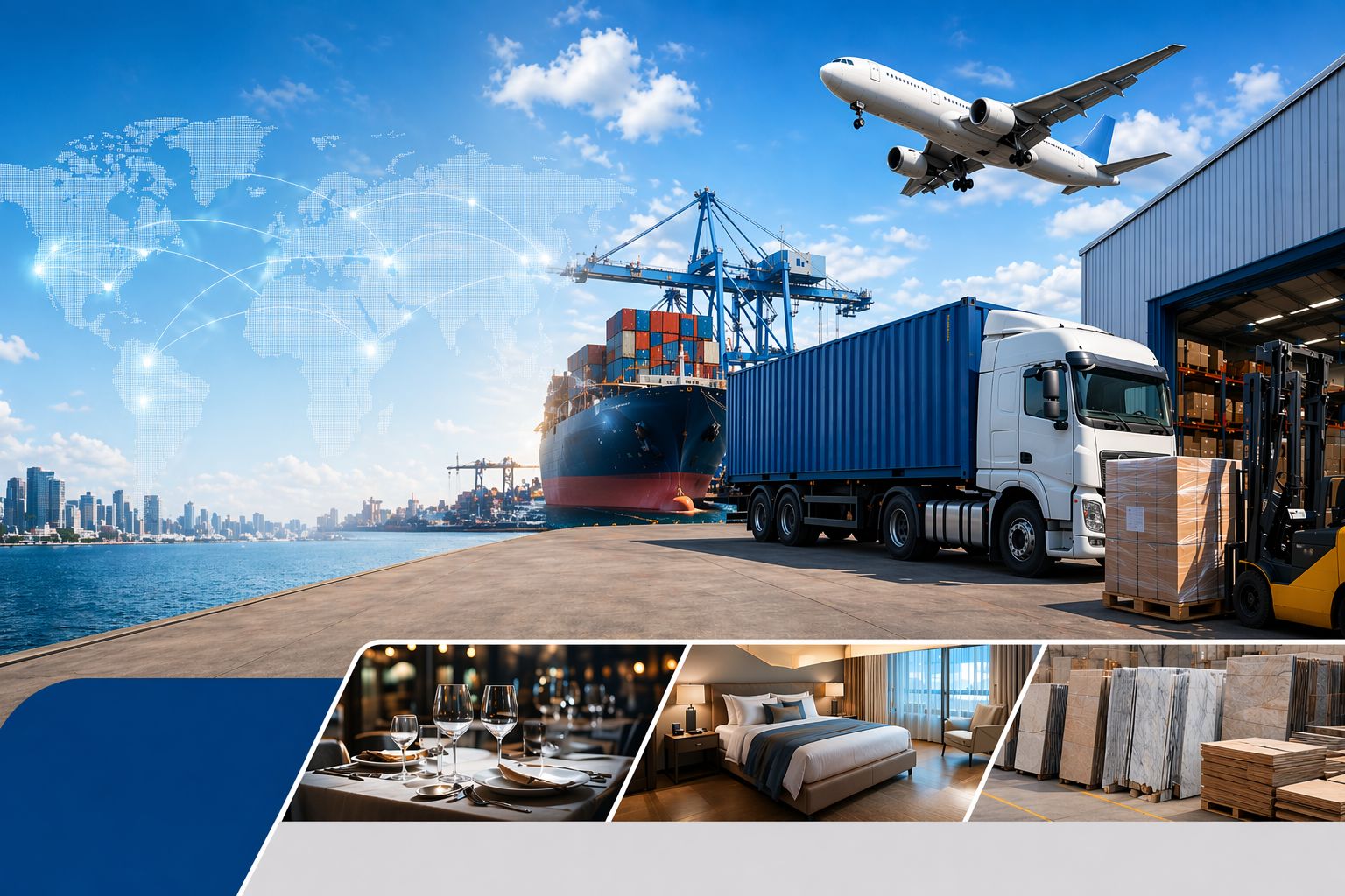 Catering- und Hospitality-Ausstattung für die Importlogistik