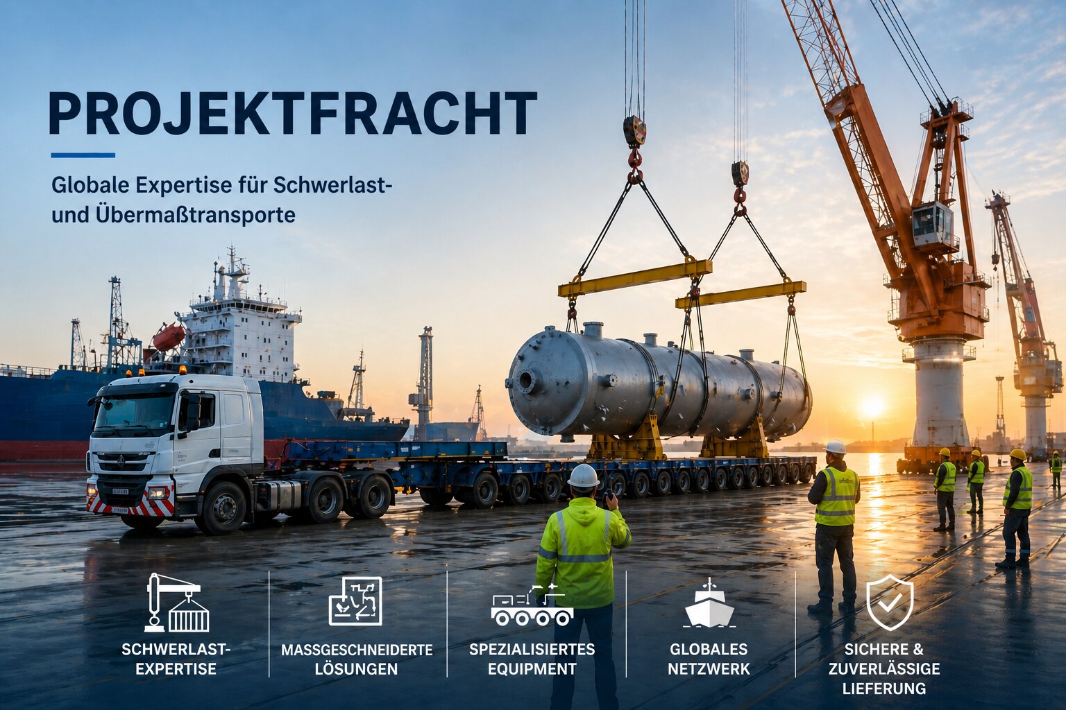 Übermaß-Industriefracht für einen Projekttransport